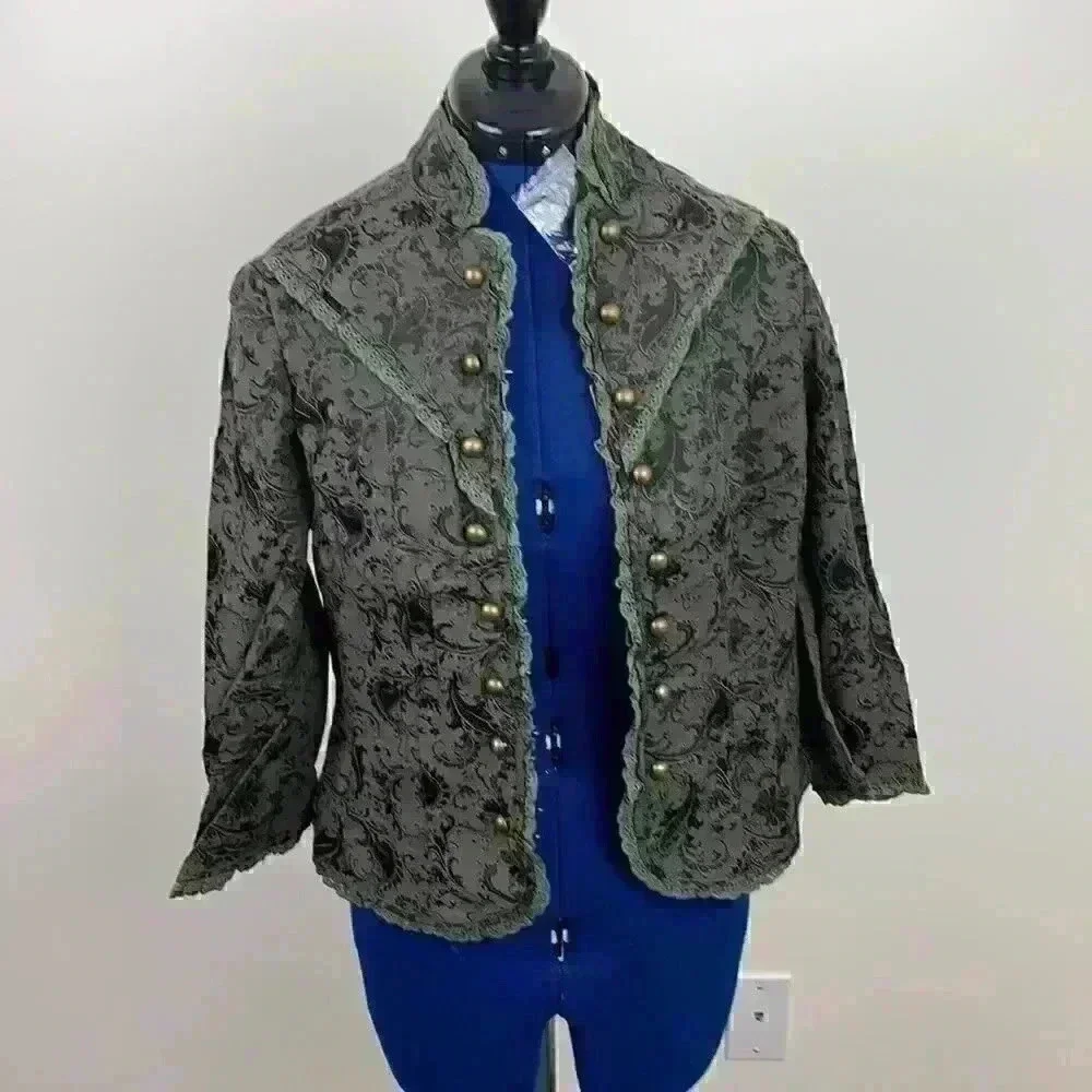 🆕nwt Lucy Paris brocade jacket with lace t… - Picture 3 of 11